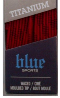 Red waxed laces of Blue Sports for inline skating