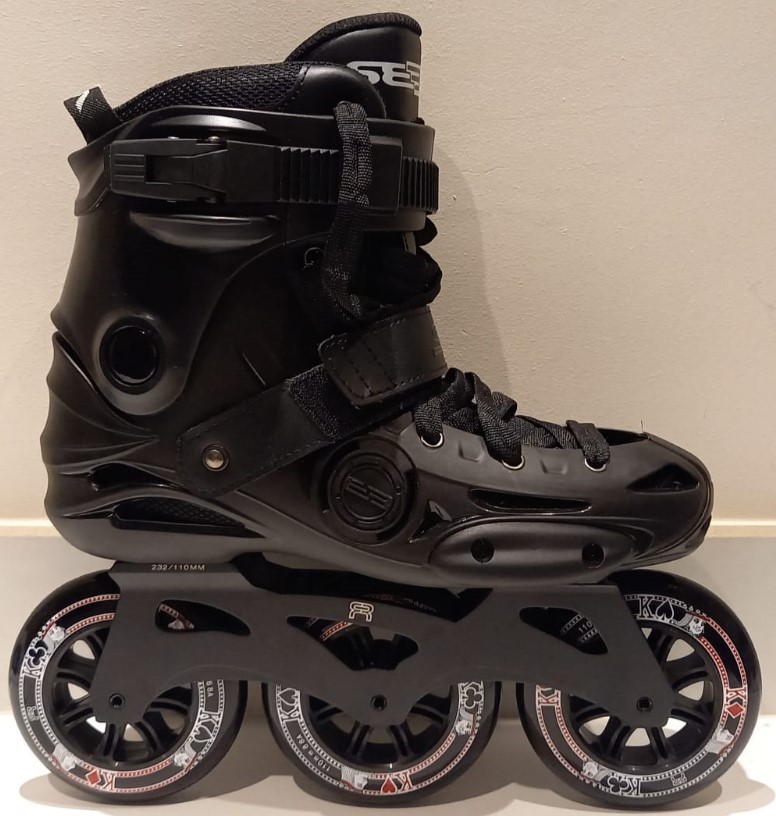 Customised Seba E3 inline skate with FR Street Kings 110 mm wheels and FR X2R 232 mm frame