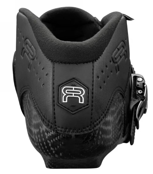 rear view of the FR RC165 jump and speed slalom inline skate boot in black