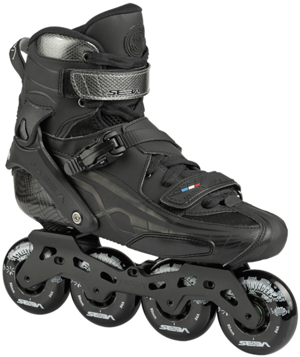 Seba Trix Black skate for slalom and freestyle with rockered frame